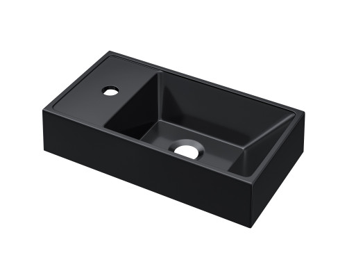 Раковина для ванной Uperwood Classic New 40 см, черная глянцевая, с накладкой для слива