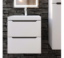 Тумба под раковину для ванной Uperwood Tanos NEW (50 см, подвесная, белая/графит)