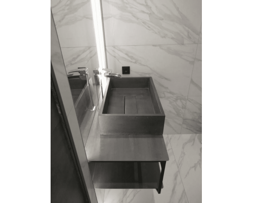 Заказать Раковина для ванной комнаты накладная Uperwood Angkor (60x40 см, прямоугольная, графит) в магазине сантехники Santeh-Crystal.ru