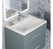 Раковина кварцевая для ванной Uperwood Foster Quartz (60 см, белая матовая, жасмин)