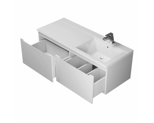 Заказать Тумба с раковиной для ванной комнаты Uperwood Tanos-Cosmos (120 см, подвесная, правая, белая) в магазине сантехники Santeh-Crystal.ru