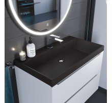 Раковина кварцевая для ванной Uperwood Classic Quartz (80 см, коричневая матовая, трюфель)