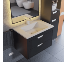 Тумба под раковину для ванной Uperwood Modul (65 см, подвесная, матовая, черная)