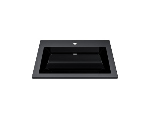Раковина для ванной полувстраиваемая Uperwood Infinity 70х45х16,4 см, черная глянцевая