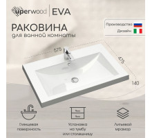 Раковина для ванной полувстраиваемая Uperwood Eva 60 см, белая