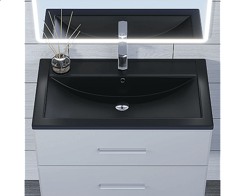 Santeh-Crystal.ru: Раковина кварцевая для ванной Uperwood Foster Quartz (80 см, черная матовая, уголь) Купить Раковина кварцевая для ванной Uperwood Foster Quartz (80 см, черная матовая, уголь) в магазине сантехники Santeh-Crystal.ru