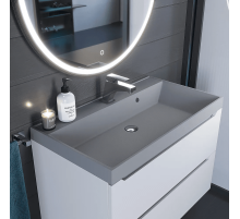 Раковина кварцевая для ванной Uperwood Classic Quartz (80 см, серая матовая, бетон)