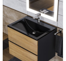 Раковина для ванной полувстраиваемая Uperwood Self 60 см, черная глянцевая