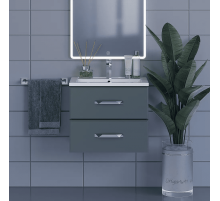 Тумба под раковину для ванной комнаты Uperwood Foster (60 см, подвесная, серый графит)