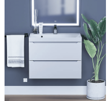 Тумба с раковиной для ванной Uperwood Tanos (70 см, подвесная, матовая, белая)