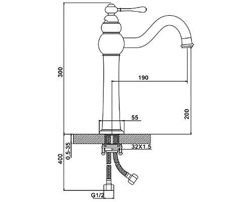 Заказать Смеситель для раковины Felice 1125 cromo 19x5.5 см в магазине сантехники Santeh-Crystal.ru