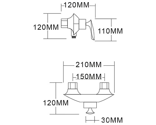 Заказать Смеситель для душа Felice 9080 B cromo bianco 12x21 см в магазине сантехники Santeh-Crystal.ru