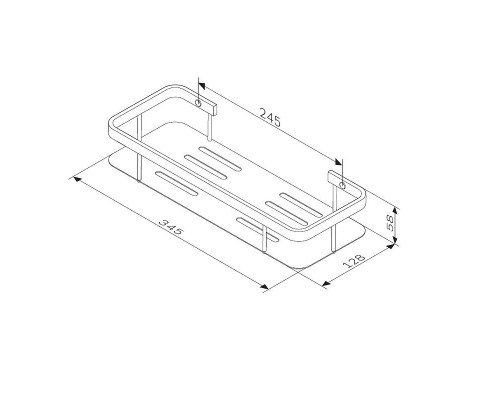 Купить Полка корзина AM.PM Sense L A7453222 Черная матовая в магазине сантехники Santeh-Crystal.ru