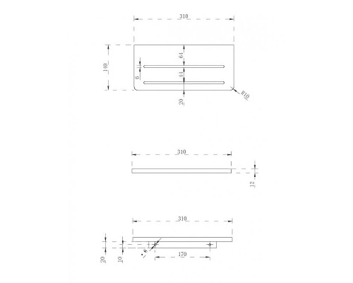 Приобрести Полка из искусственного камня Abber Stein AS1653MB Черная матовая в магазине сантехники Santeh-Crystal.ru