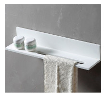 Полка из искусственного камня Abber Stein AS1655 с полотенцедержателем Белая