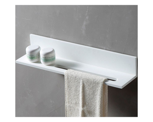 Приобрести Полка из искусственного камня Abber Stein AS1655 с полотенцедержателем Белая в магазине сантехники Santeh-Crystal.ru
