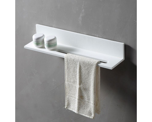 Приобрести Полка из искусственного камня Abber Stein AS1655 с полотенцедержателем Белая в магазине сантехники Santeh-Crystal.ru