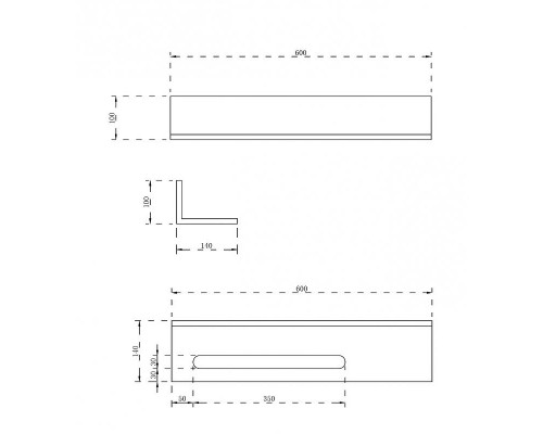 Приобрести Полка из искусственного камня Abber Stein AS1655 с полотенцедержателем Белая в магазине сантехники Santeh-Crystal.ru