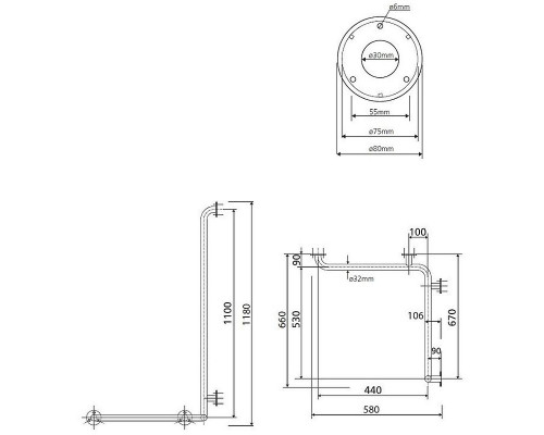 Заказать Поручень Bemeta Help R 301122021 угловой Нержавеющая сталь в магазине сантехники Santeh-Crystal.ru