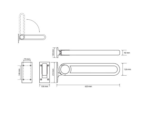 Приобрести Поручень Bemeta Help 355107272 Хром матовый в магазине сантехники Santeh-Crystal.ru