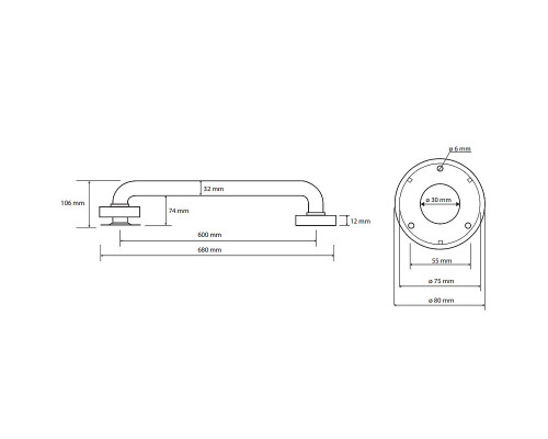Купить Поручень Bemeta Help 301100603 Белый в магазине сантехники Santeh-Crystal.ru