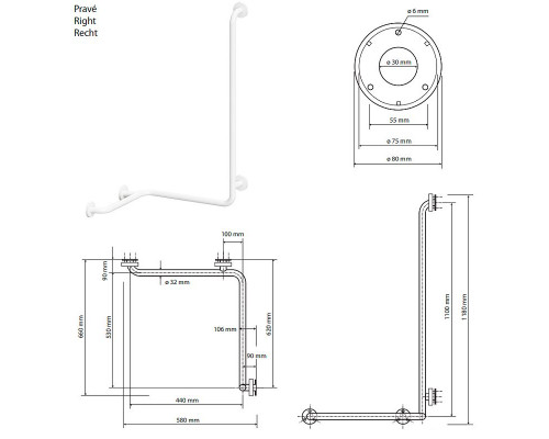 Приобрести Поручень Bemeta Help 301122023 Белый в магазине сантехники Santeh-Crystal.ru
