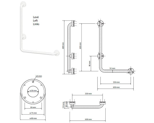 Заказать Поручень Bemeta Help 301112073 Белый в магазине сантехники Santeh-Crystal.ru