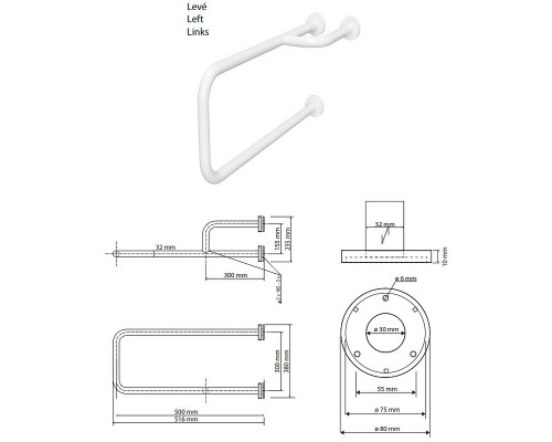 Купить Поручень Bemeta Help 301112103 Белый в магазине сантехники Santeh-Crystal.ru