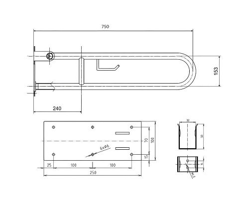Заказать Поручень Bemeta Help 301406301 Хром глянцевый в магазине сантехники Santeh-Crystal.ru