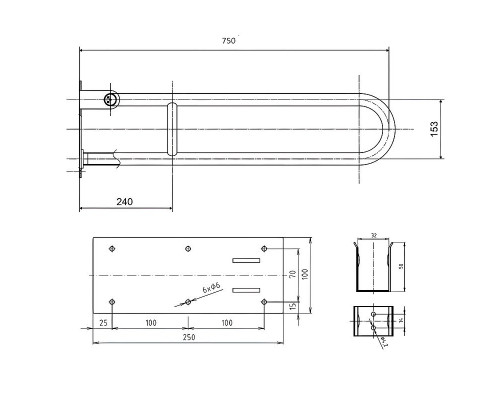 Заказать Поручень Bemeta Help 301606302 Хром матовый в магазине сантехники Santeh-Crystal.ru