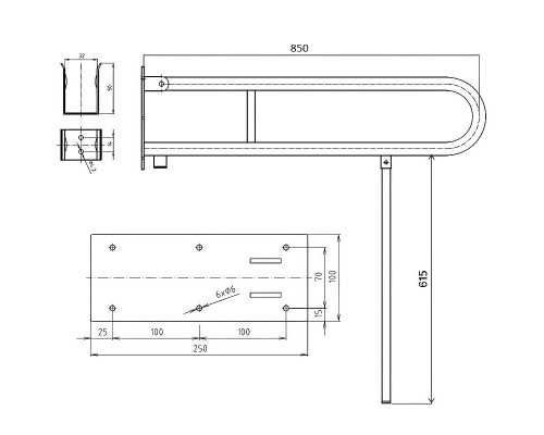 Купить Поручень Bemeta Help 301606322N Хром матовый в магазине сантехники Santeh-Crystal.ru