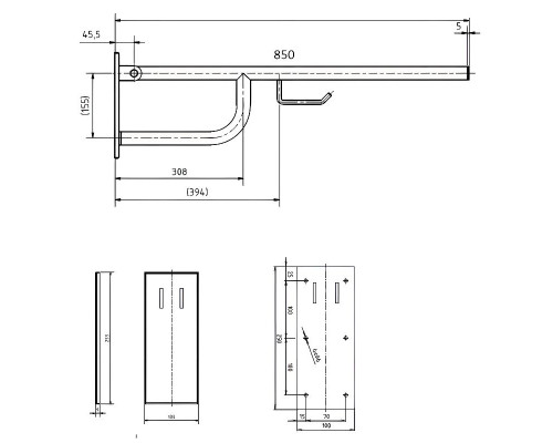 Купить Поручень Bemeta Help 301607782 Хром матовый в магазине сантехники Santeh-Crystal.ru