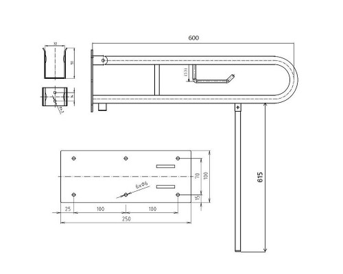 Купить Поручень Bemeta Help 301407272N Хром матовый в магазине сантехники Santeh-Crystal.ru