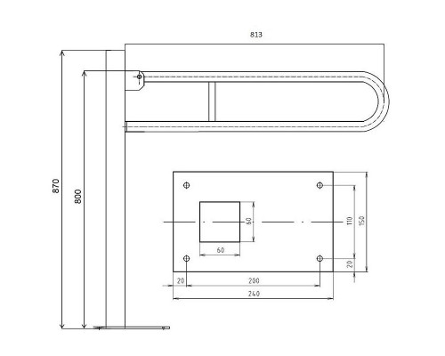 Приобрести Поручень Bemeta Help 301507603 Белый в магазине сантехники Santeh-Crystal.ru