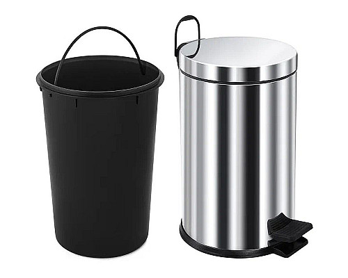 Приобрести Ведро для мусора Berges 121007 Хром в магазине сантехники Santeh-Crystal.ru