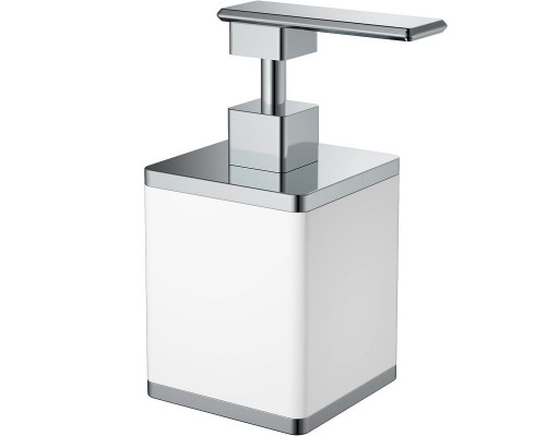 Купить Дозатор для жидкого мыла Boheme 10969-W-CR Белый Хром в магазине сантехники Santeh-Crystal.ru