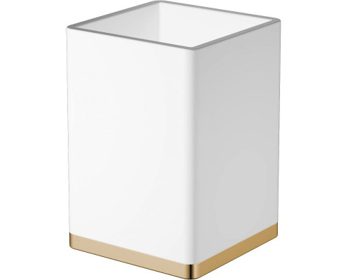 Заказать Стакан для зубных щеток Boheme 10961-W-G Белый Золото в магазине сантехники Santeh-Crystal.ru