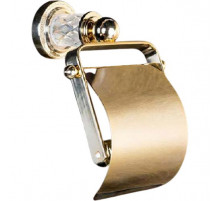 Держатель туалетной бумаги Boheme Murano Cristal 10901-CRST-G с крышкой Золото