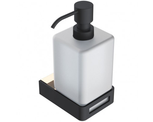 Купить Дозатор для жидкого мыла Boheme Q 10957-G-B Черный Золото в магазине сантехники Santeh-Crystal.ru