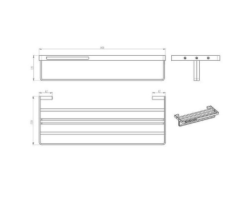 Полка для полотенец Boheme Q 10947-MG Золото матовое