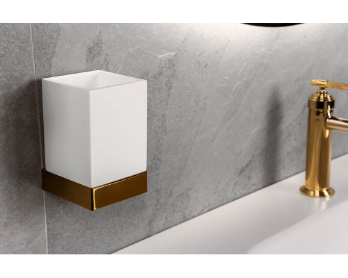 Стакан для зубных щеток Boheme Qubic 10724-G цвет Золото