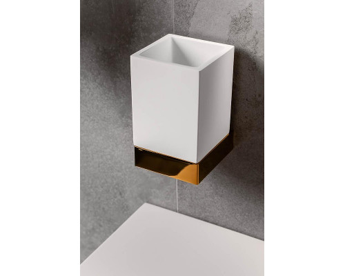 Стакан для зубных щеток Boheme Qubic 10724-G цвет Золото