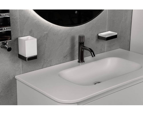 Стакан для зубных щеток Boheme Qubic 10724-SGM цвет Оружейная сталь глянцевая
