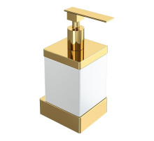 Дозатор для жидкого мыла Boheme Qubic 10727-G цвет Золото