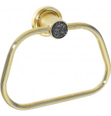 Кольцо для полотенец Boheme Royal Cristal 10925-G-B Золото с черными кристаллами