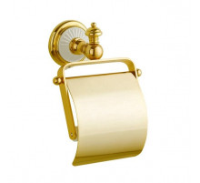 Держатель туалетной бумаги Boheme Palazzo Bianco 10101 с крышкой Золото