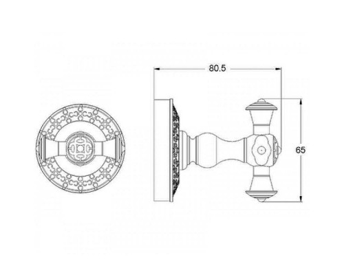 Крючок Bronze de Luxe Виндзор K25205 Бронза
