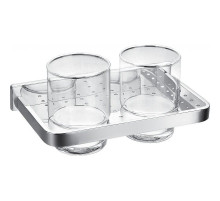 Стакан для зубных щеток Cezares Maxima CZR-F-8920A двойной Хром