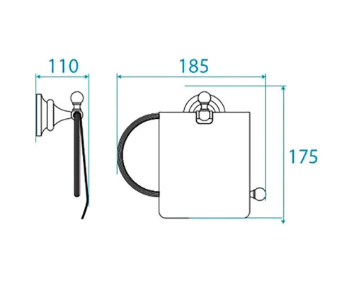 Заказать Держатель туалетной бумаги Cezares Olimp-TRH-02-M с крышкой Бронза в магазине сантехники Santeh-Crystal.ru