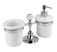 Дозатор для жидкого мыла Cezares Olimp OLIMP-TDT-01-Sw со стаканом для зубных щеток Хром